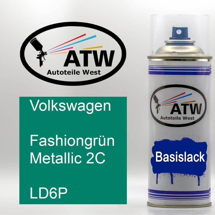 Volkswagen, Fashiongrün Metallic 2C, LD6P: 400ml Sprühdose, von ATW Autoteile West.